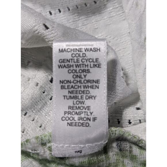 Cato Off -Shoulder Top Women Size L Green Pattern Short Sleeve Eyelet Summer - Picture 10 of 12